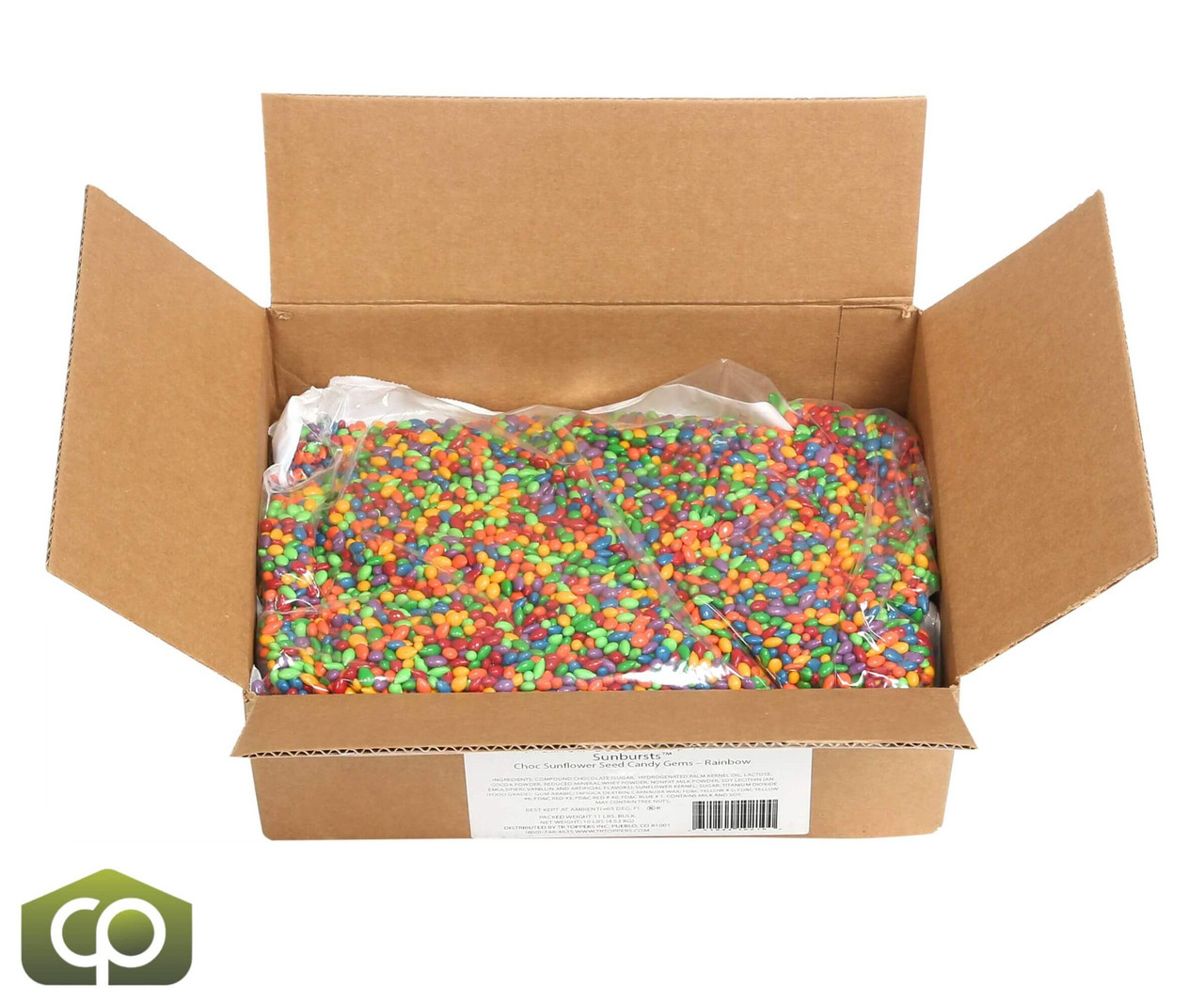 TOPPERS Chocolate Covered Sunflower Seed Candy Gems Topping - 10 lb - Chicken Pieces