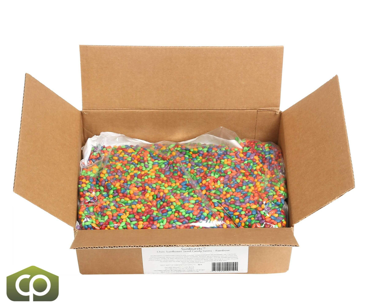 TOPPERS Chocolate Covered Sunflower Seed Candy Gems Topping - 5 lb - Chicken Pieces
