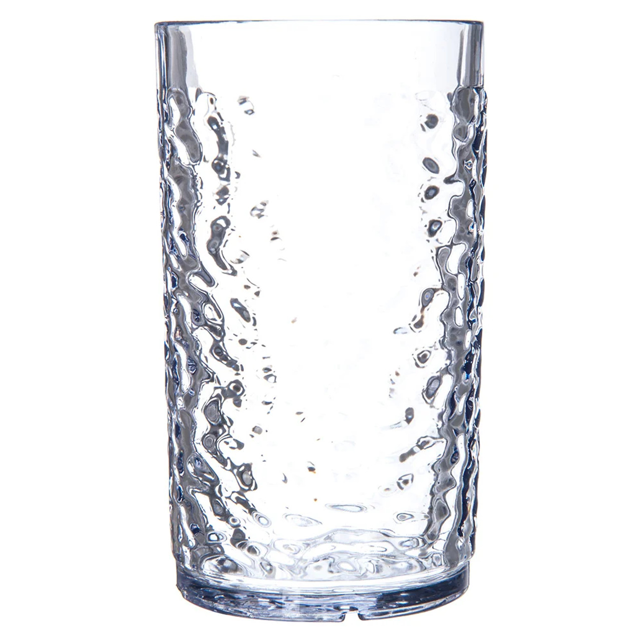 Carlisle 8 oz Clear Pebbled Plastic Tumbler (24/Case) -Stain-Resistant Drinkware - Chicken Pieces