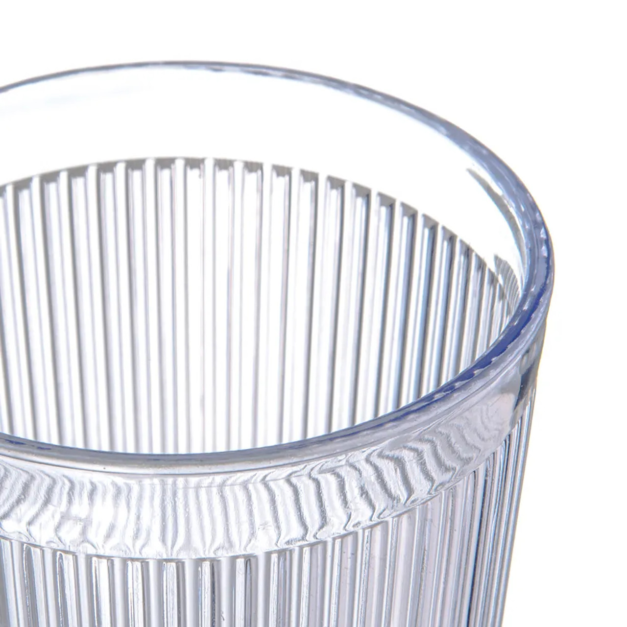 Carlisle 16 oz Clear Ribbed Plastic Tumbler (48/Case) - Durable Drinkware - Chicken Pieces