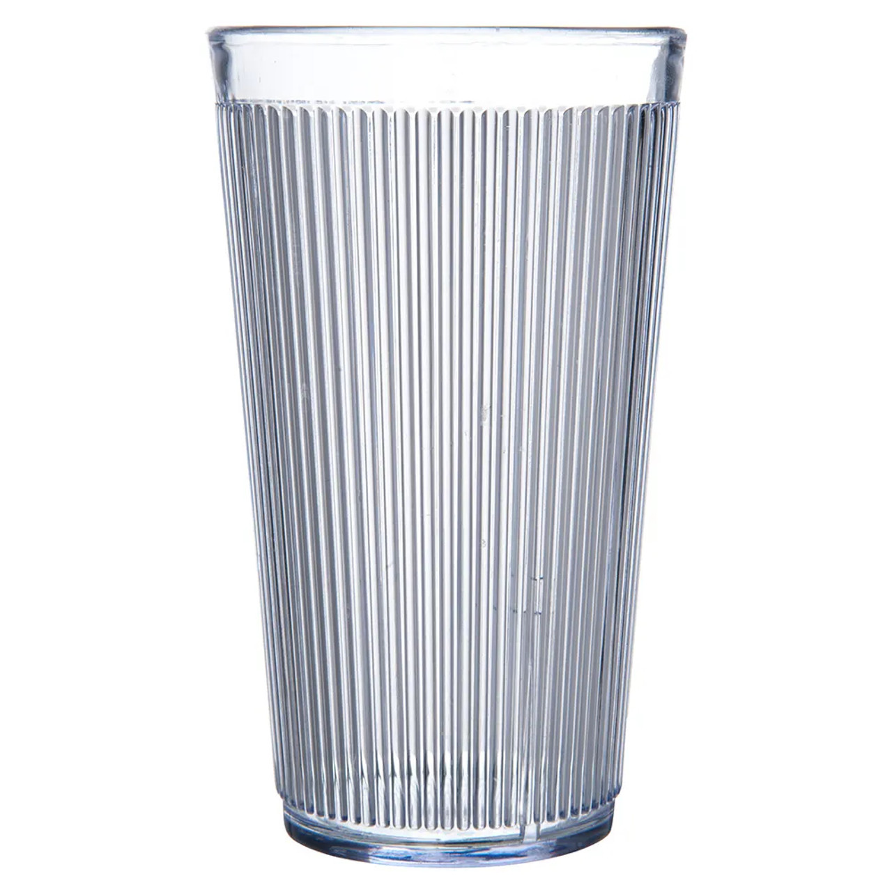 Carlisle 16 oz Clear Ribbed Plastic Tumbler (48/Case) - Durable Drinkware - Chicken Pieces