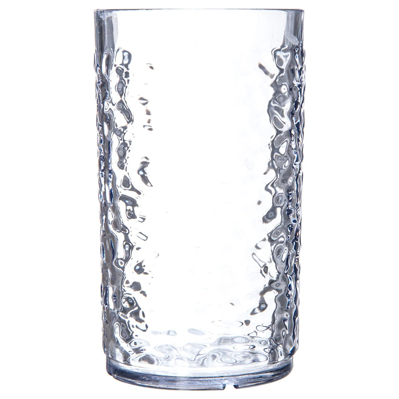 Carlisle 12 oz Clear Pebbled Plastic Tumbler (24/Case) - Durable Drinkware - Chicken Pieces