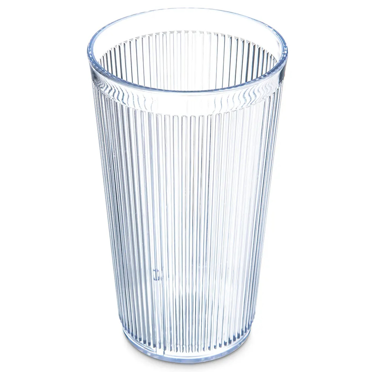 Carlisle 20 oz Clear Ribbed Plastic Tumbler (48/Case) - Durable Drinkware - Chicken Pieces