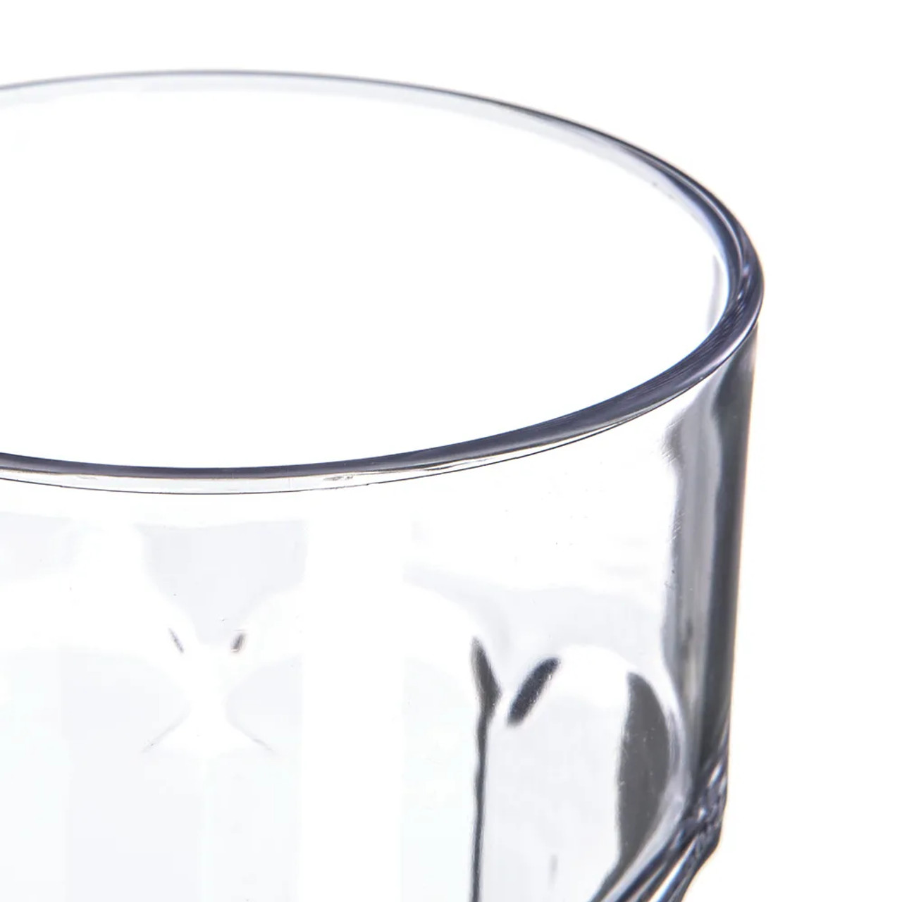 Carlisle 32 oz Clear Faceted Plastic Tumbler (24/Case) - Durable Design - Chicken Pieces