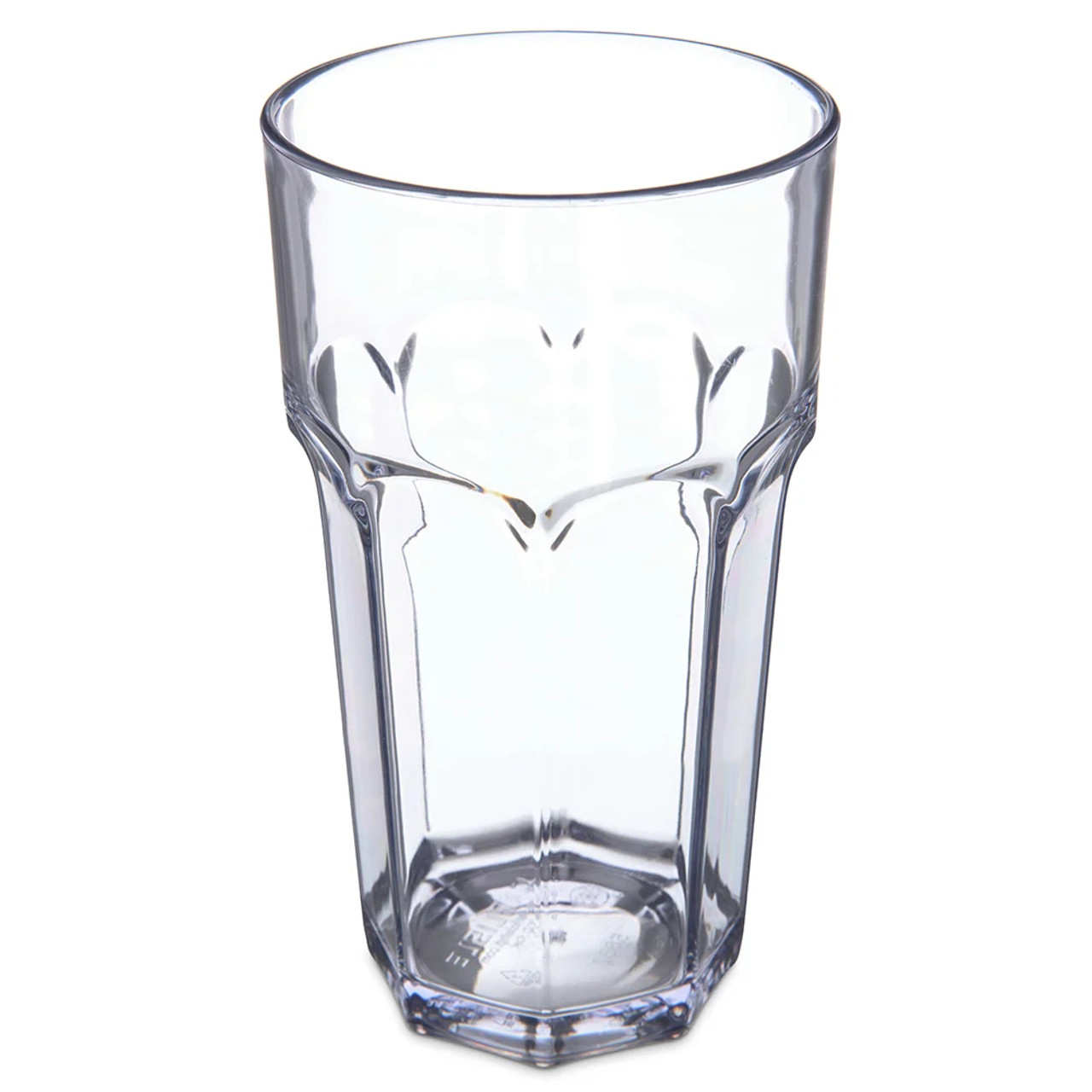 Carlisle 32 oz Clear Faceted Plastic Tumbler (24/Case) - Durable Design - Chicken Pieces