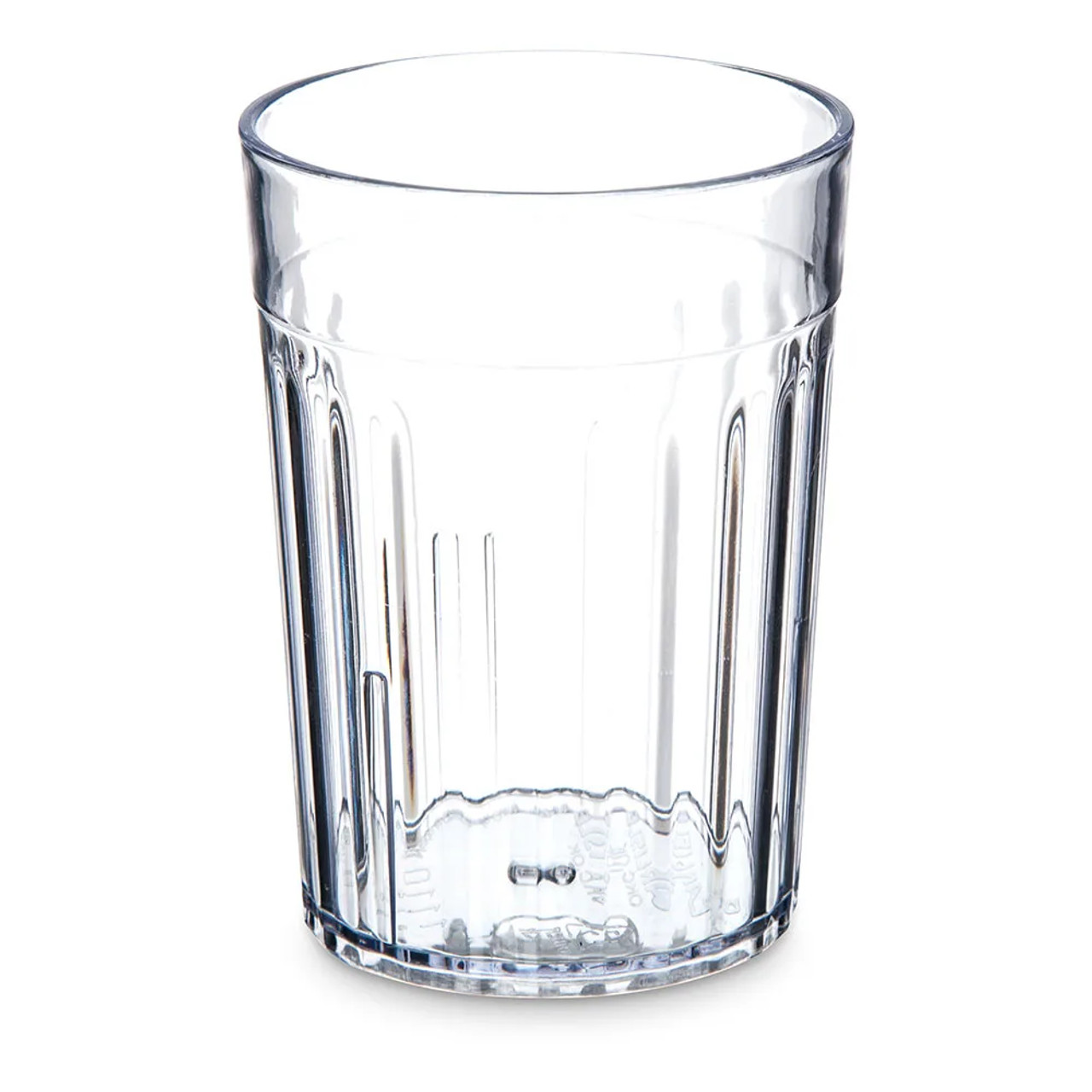 Carlisle 111007 10 oz Clear Fluted Plastic Tumbler (72/Case) - Durable - Chicken Pieces