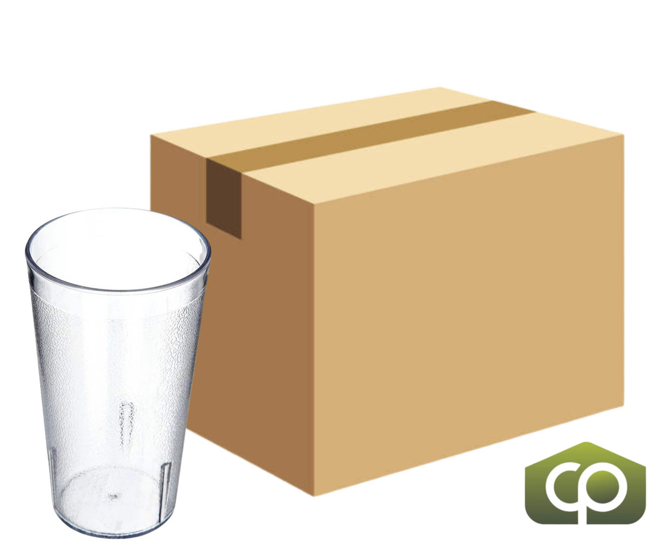 Carlisle 12 oz Clear Textured Plastic Tumbler (24/Case) - Chicken Pieces