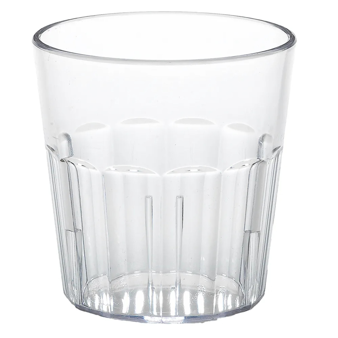 Cambro 9 3/10 oz Clear Fluted Plastic Tumbler (36/Case) - Durable Drinkware - Chicken Pieces