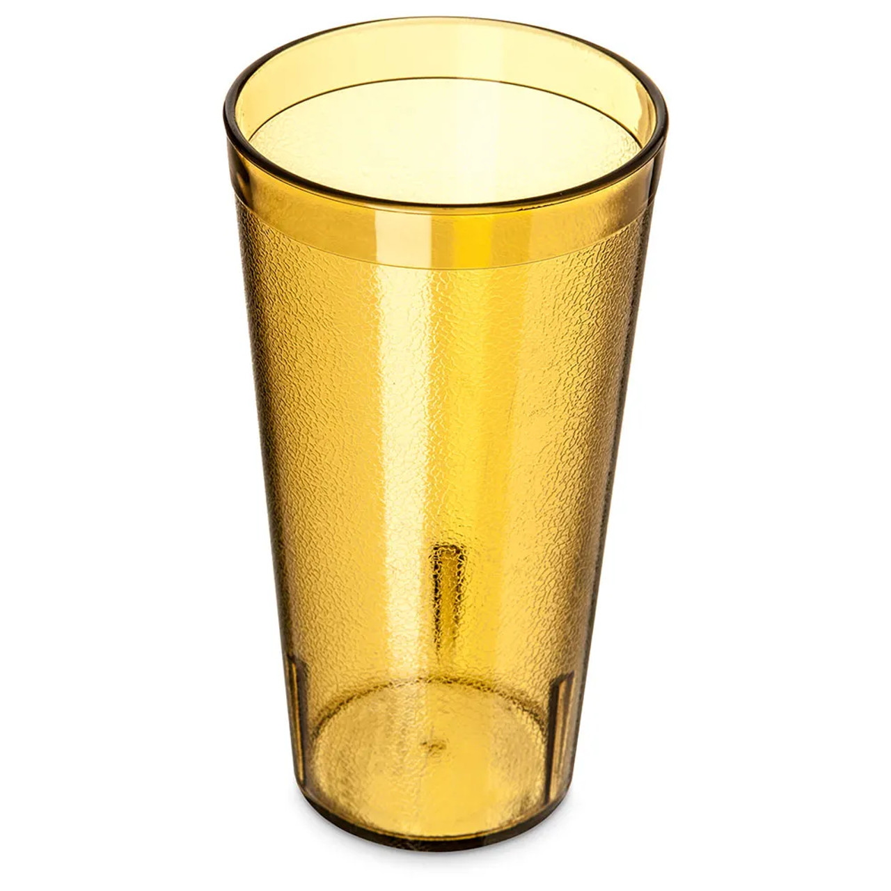 Carlisle 20 oz Amber Textured Plastic Tumbler (72/Case) - Scratch-Resistant - Chicken Pieces