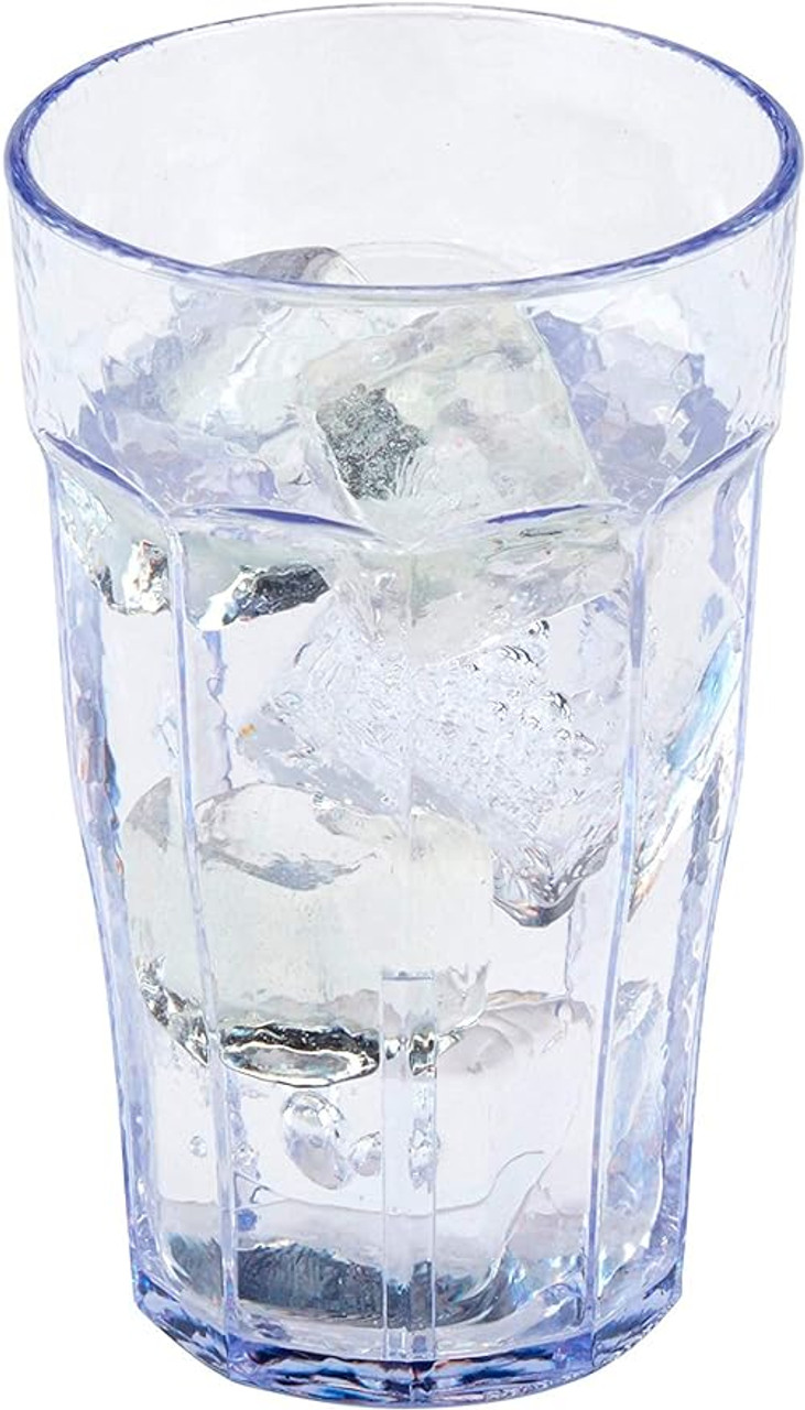 Cambro 12 oz Clear Hammered Plastic Tumbler (36/Case) - Scratch-Resistant - Chicken Pieces