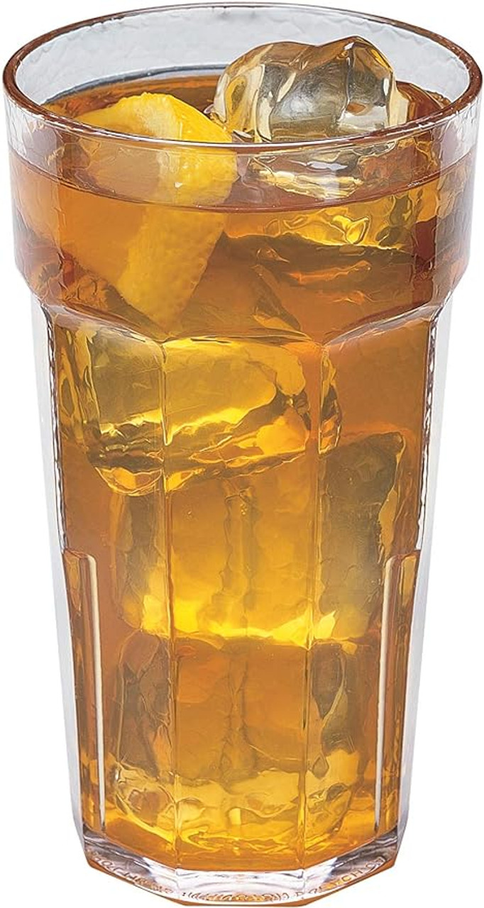 Cambro 16 oz Clear Hammered Plastic Tumbler (36/Case) - Elegant Drinkware - Chicken Pieces