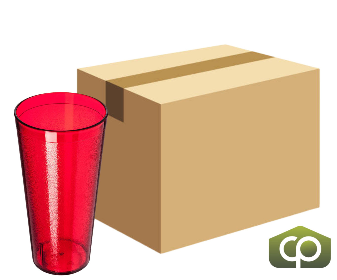 Carlisle 24 oz Ruby Textured Plastic Tumbler (72/Case) - Durable Drinkware - Chicken Pieces