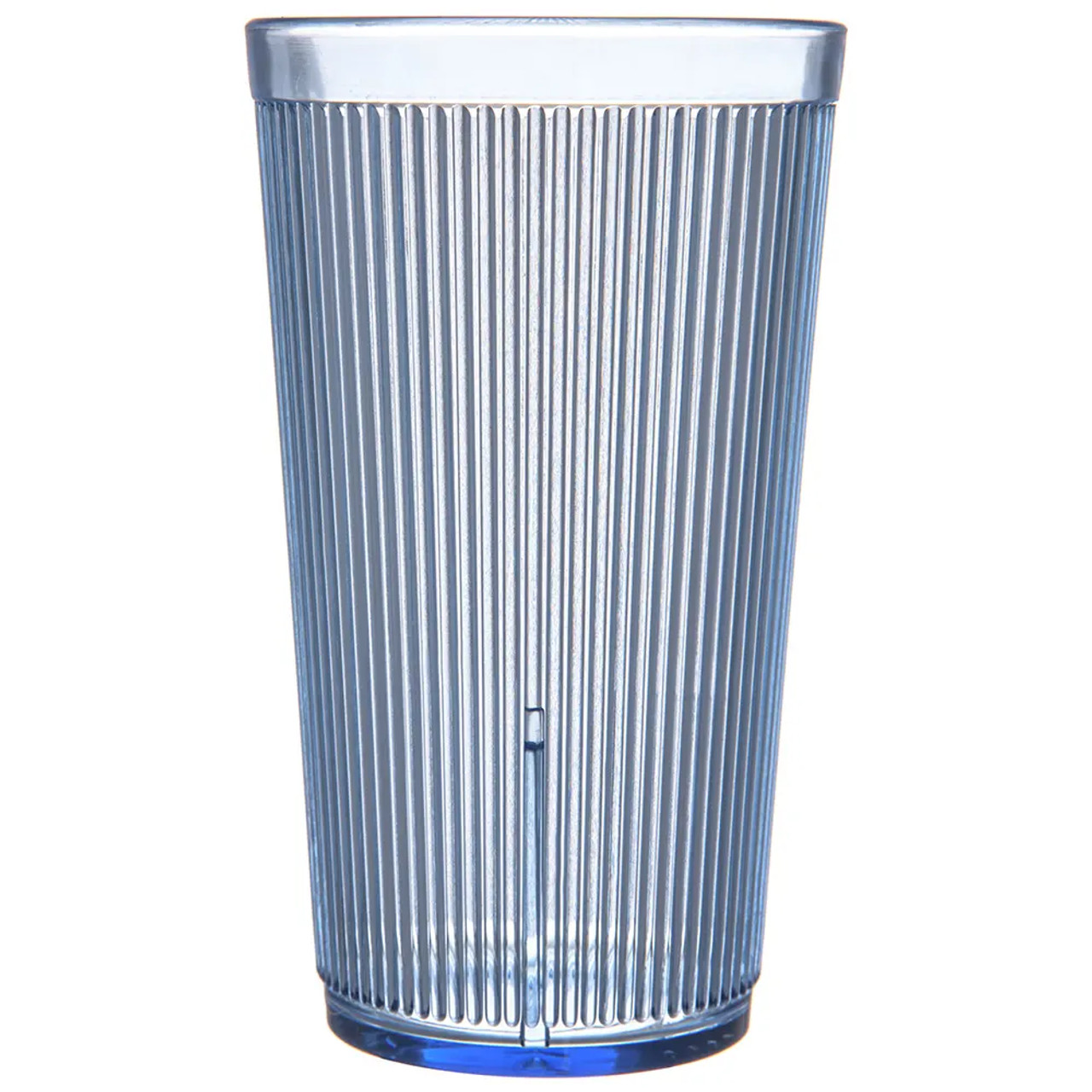 Carlisle 20 oz Blue Ribbed Plastic Tumbler (48/Case) - Stackable Drinkware - Chicken Pieces