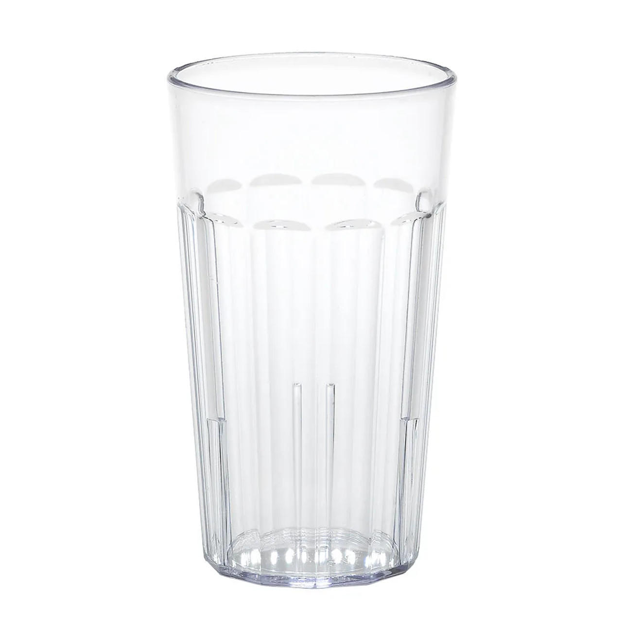 Cambro 14 oz Clear Fluted Plastic Tumbler (36/Case) - Elegant Drinkware - Chicken Pieces