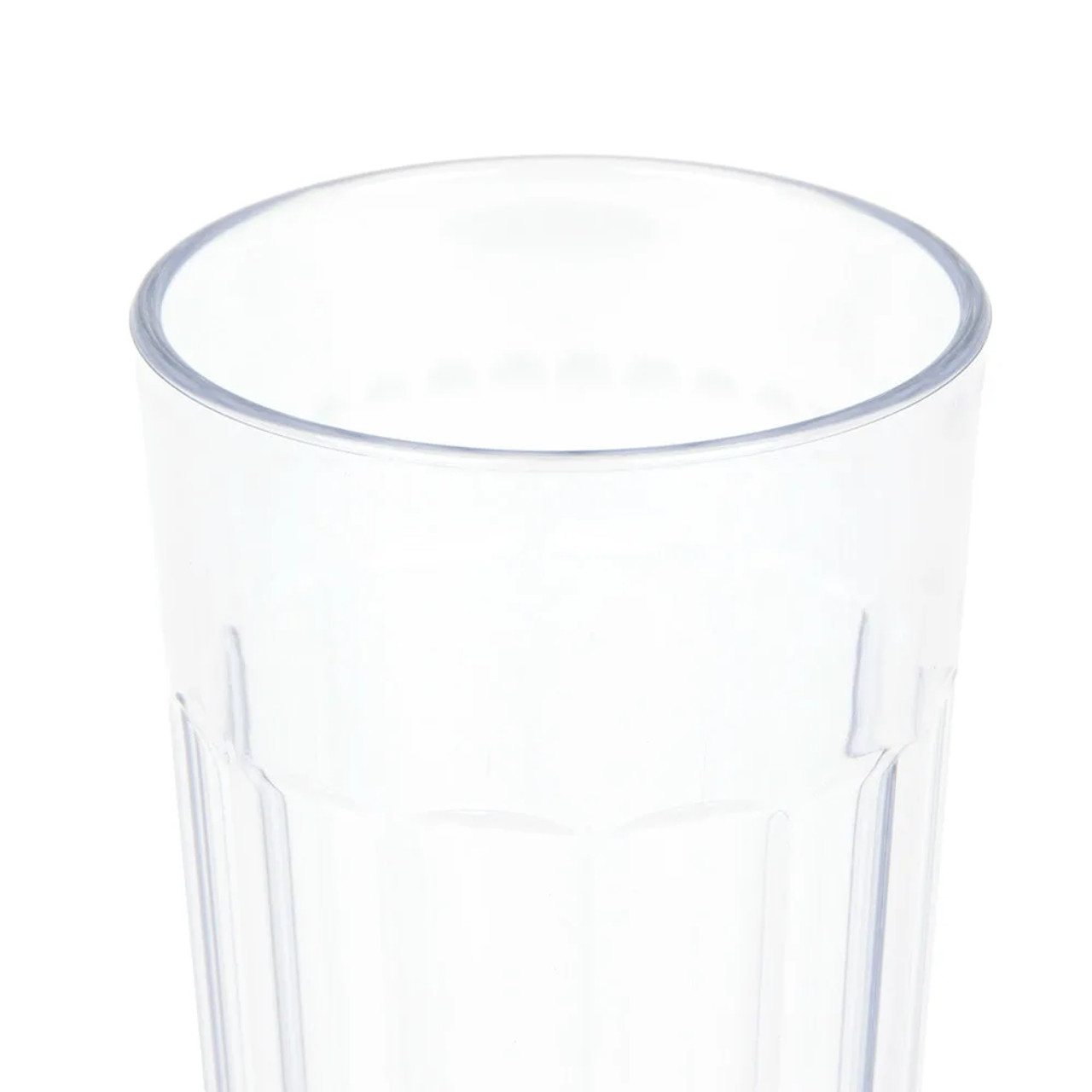 Cambro 16 2/5 oz Clear Fluted Plastic Tumbler (36/Case) - Elegant Drinkware - Chicken Pieces