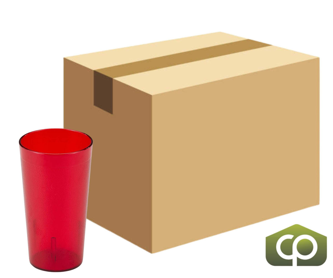 Cambro 16 2/5 oz Ruby Red Textured Plastic Tumbler (24/Case) - Resistant SAN - Chicken Pieces