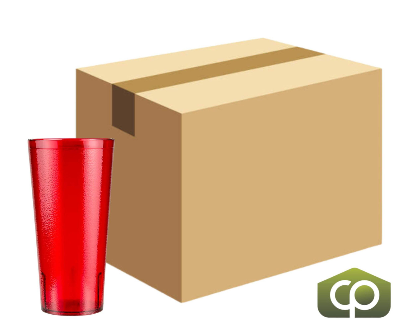 GET 24 oz Red Textured Plastic Tumbler (72/Case) - Durable Design - Chicken Pieces