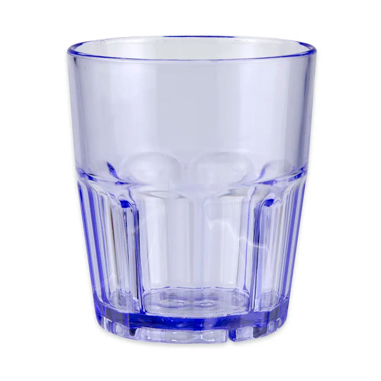 GET 12 oz Blue Plastic Double Rocks Tumbler (72/Case) - Durable SAN Material