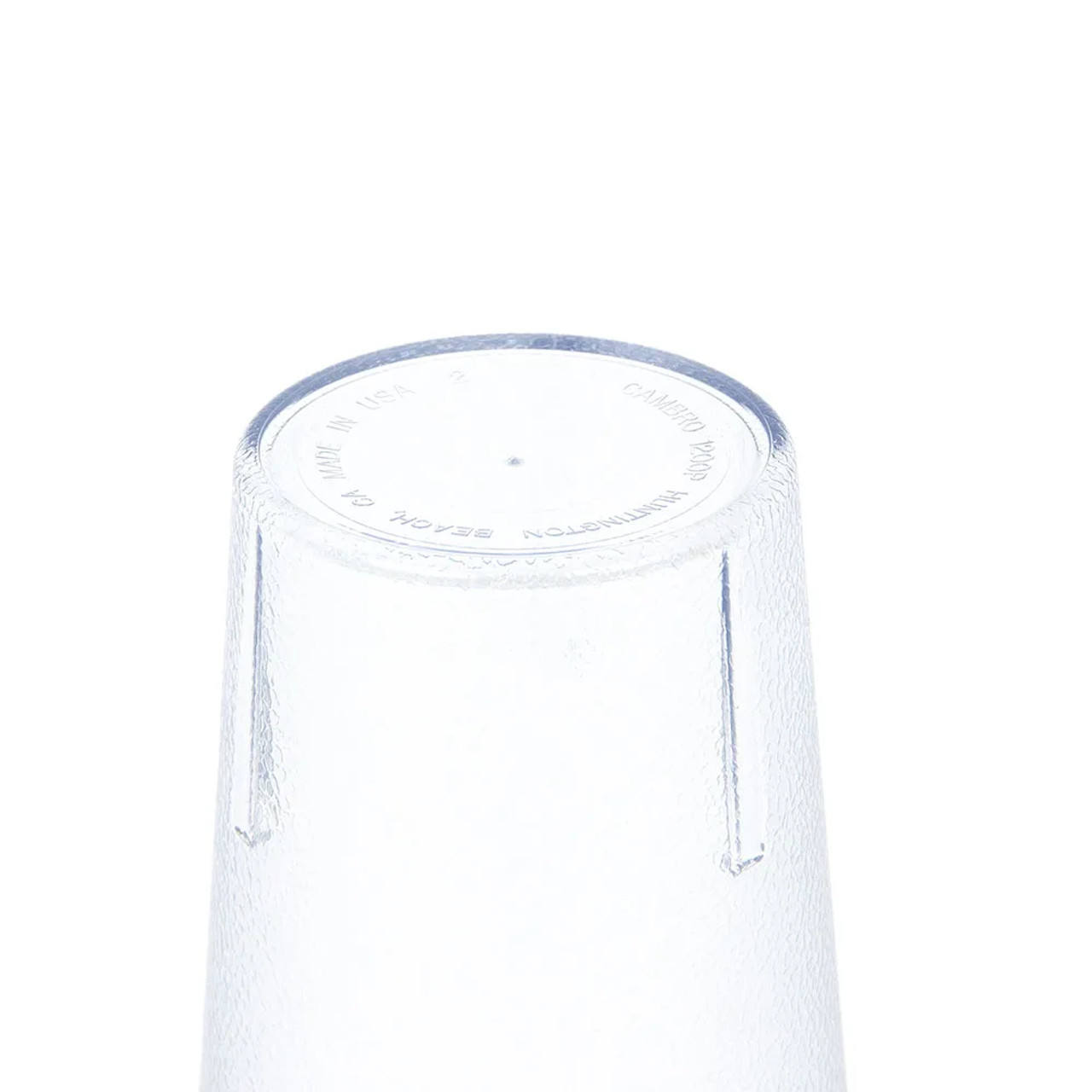 Cambro 12 3/5 oz Clear Textured Plastic Tumbler (72/Case) - Scratch-Resistant - Chicken Pieces