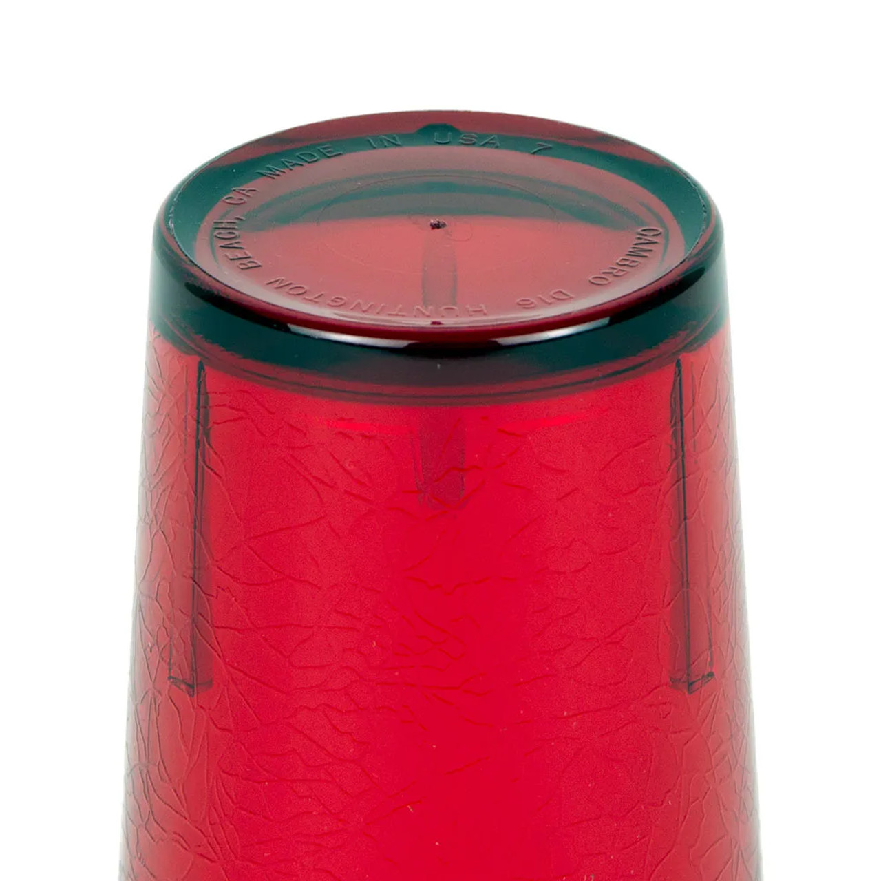 Cambro 16 oz Ruby Red Crackled Plastic Tumbler (36/Case) - SAN Material - Chicken Pieces