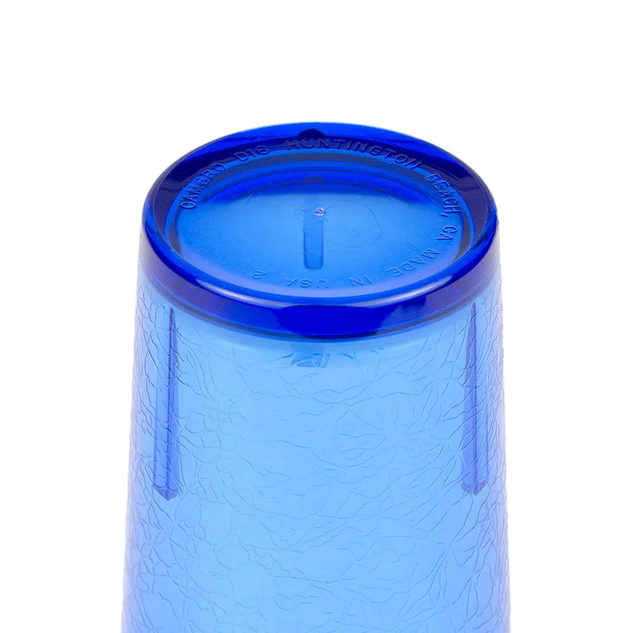 Cambro 16 oz Sapphire Blue Plastic Tumbler (36/Case) - Enhanced Beverage - Chicken Pieces