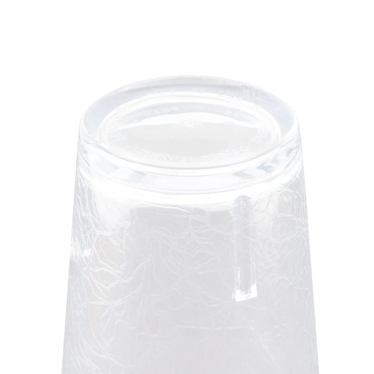 Cambro 8 oz Clear Crackled Plastic Tumbler (36/Case) - Durable SAN Plastic - Chicken Pieces