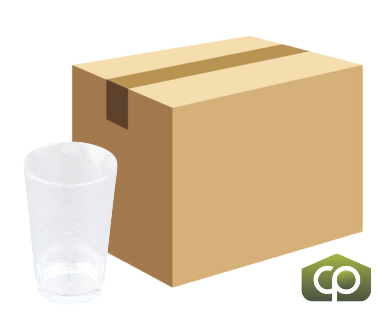 Cambro 8 oz Clear Crackled Plastic Tumbler (36/Case) - Durable SAN Plastic - Chicken Pieces