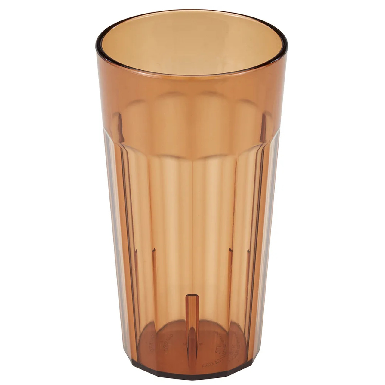 Cambro 16.4 oz Amber Fluted Plastic Tumbler (36/Case) - Break & Chip Resistant - Chicken Pieces