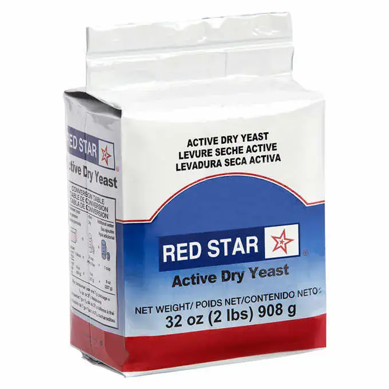 Lesaffre Red Star Bakers Active Dry Yeast Vacuum Pack 908grams/2lbs- 12/Case