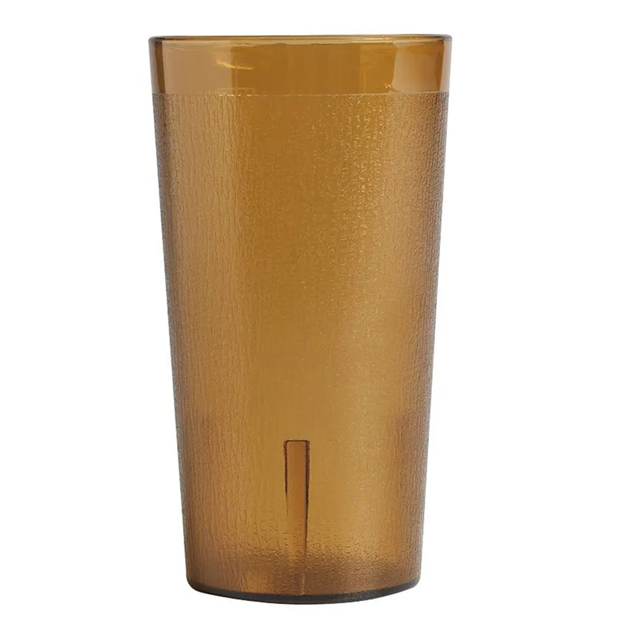 Cambro 16 2/5 oz Amber Textured Plastic Tumbler (24/Case) - Impact-Resistant SAN - Chicken Pieces