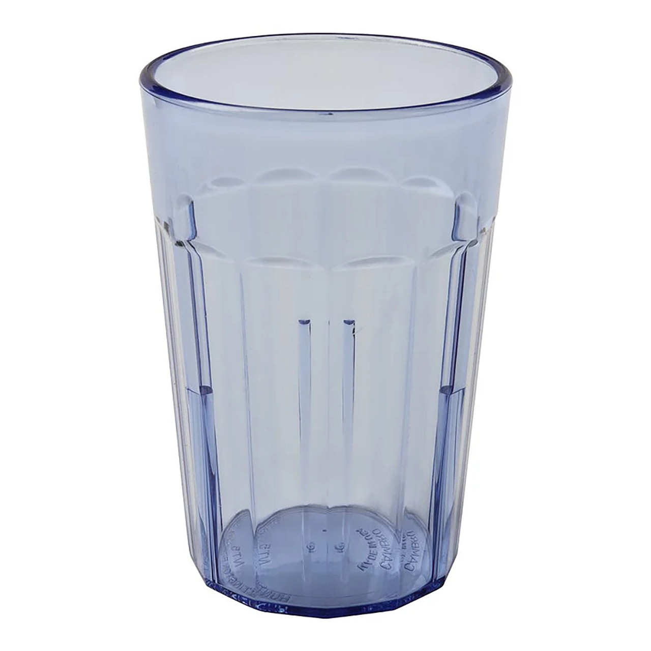 Cambro 6 2/5 oz Slate Blue Fluted Chip-Resistant Plastic Tumbler (36/Case) - Chicken Pieces