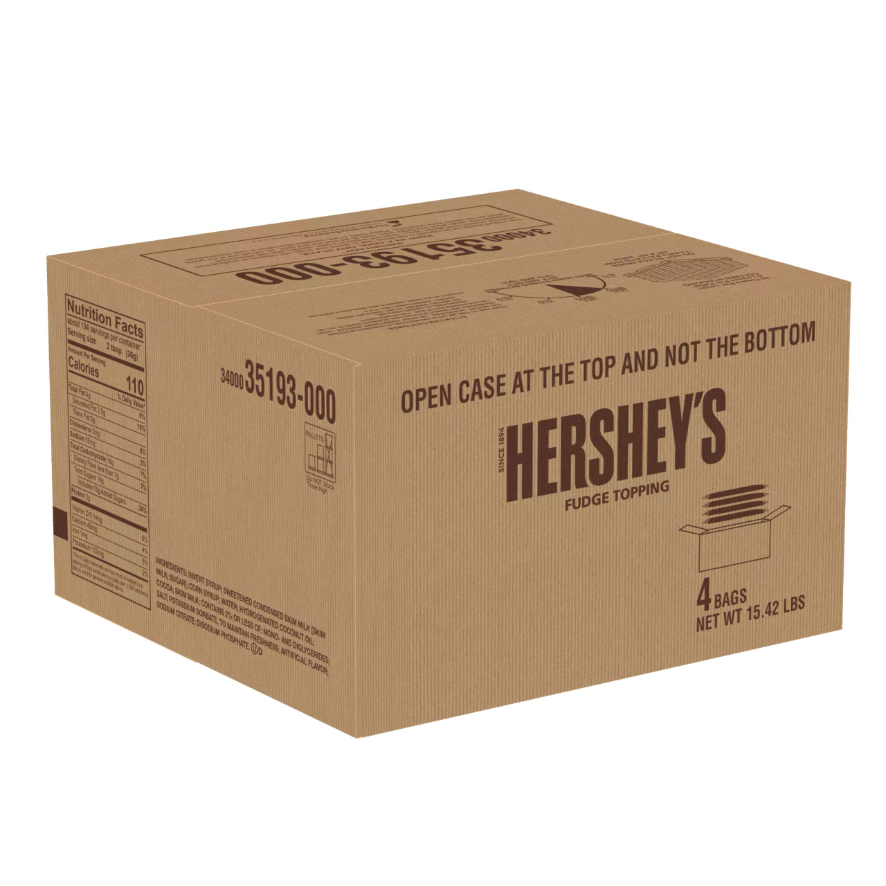 HERSHEY'S 48 fl. oz. Milk Chocolate Fudge Topping - Classic Ice Cream (4/Case) - Chicken Pieces