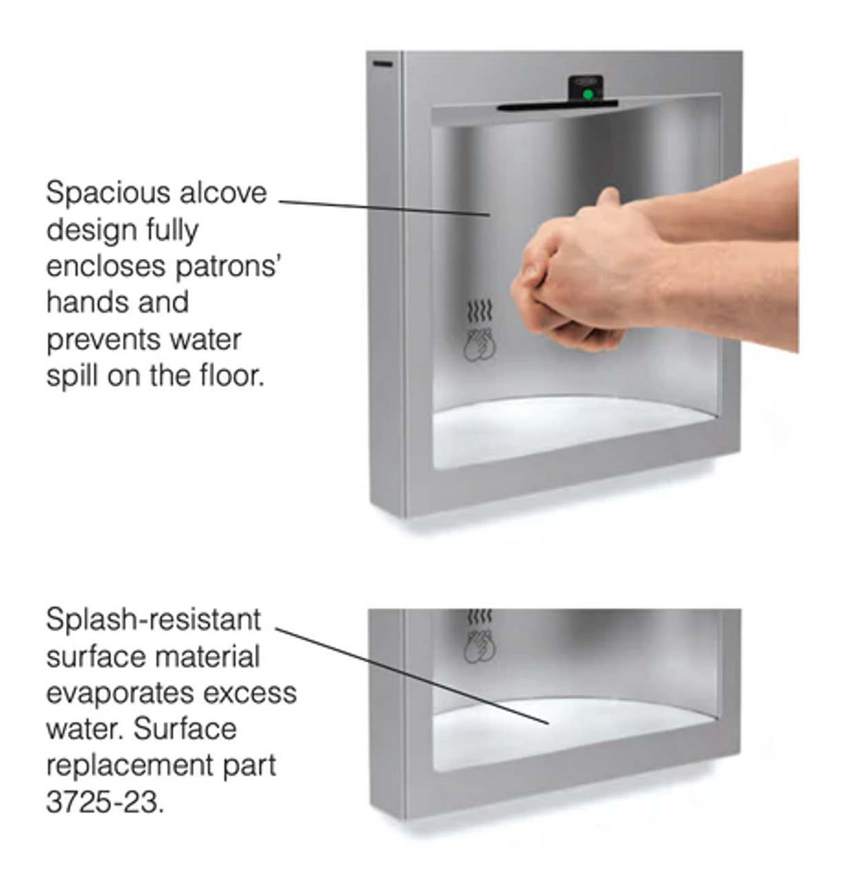 Bobrick Automatic Recessed Hand Dryer - 17 Second Dry Time, Stainless, 115V - Chicken Pieces