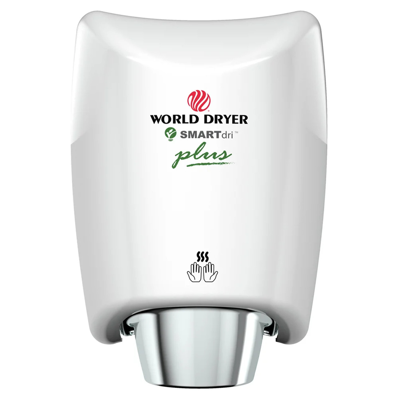 World Dryer Automatic Hand Dryer - 10 Second Dry Time, White Aluminum, 120V