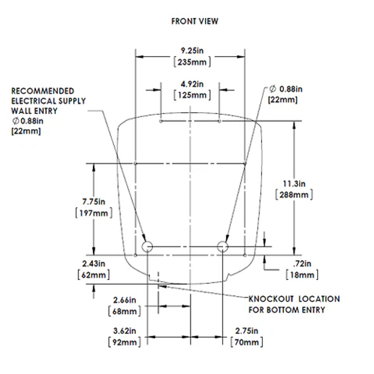 World Dryer Automatic Hand Dryer - 12 Second Dry Time, Polished Stainless Steel - Chicken Pieces