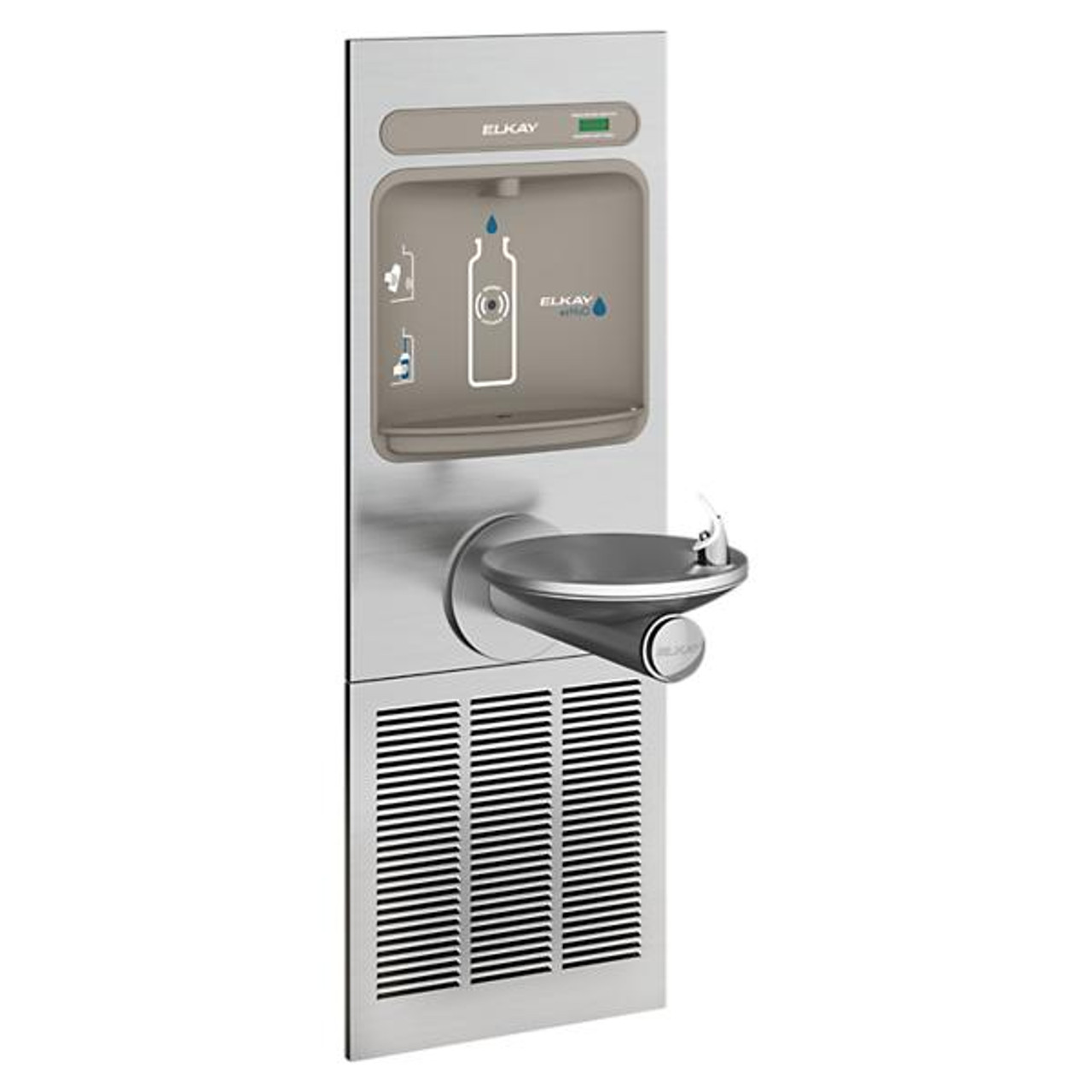 Elkay Wall Mount Bottle Filling Station with Drinking Fountain - Refrigerated - Chicken Pieces