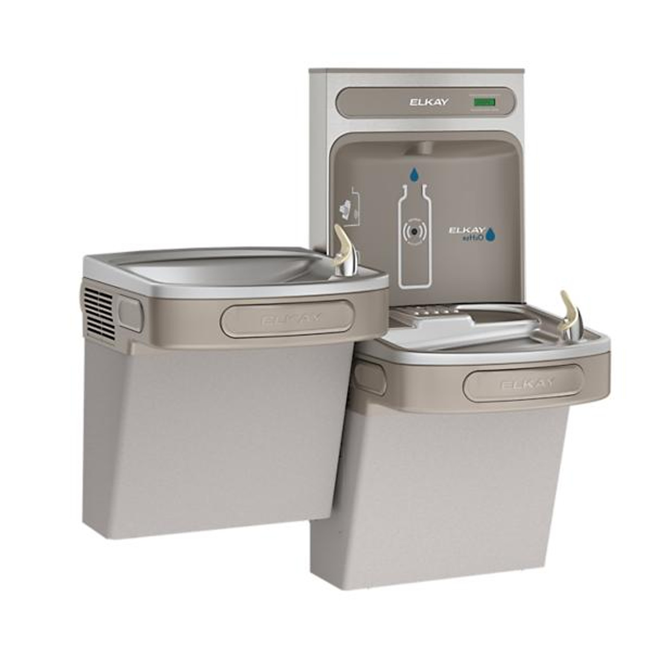 Elkay Wall Mount Bi-Level Drinking Fountain with Bottle Filler - Non-Filtered - Chicken Pieces