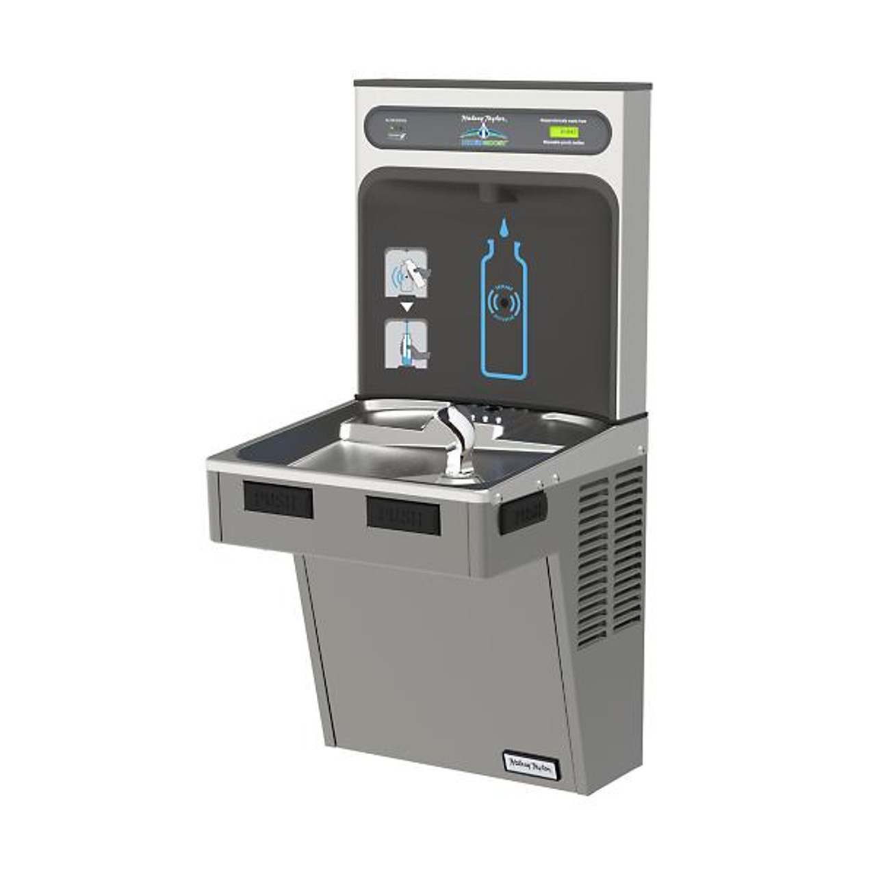 Halsey Taylor Refrigerated Wall Mount Drinking Fountain with Bottle Filler - Chicken Pieces
