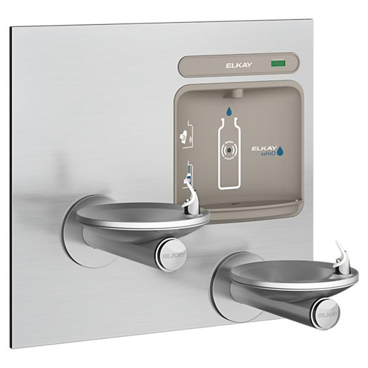 Elkay Sensor Wall Mount Bottle Filling Station with (2) Drinking Fountains - Chicken Pieces