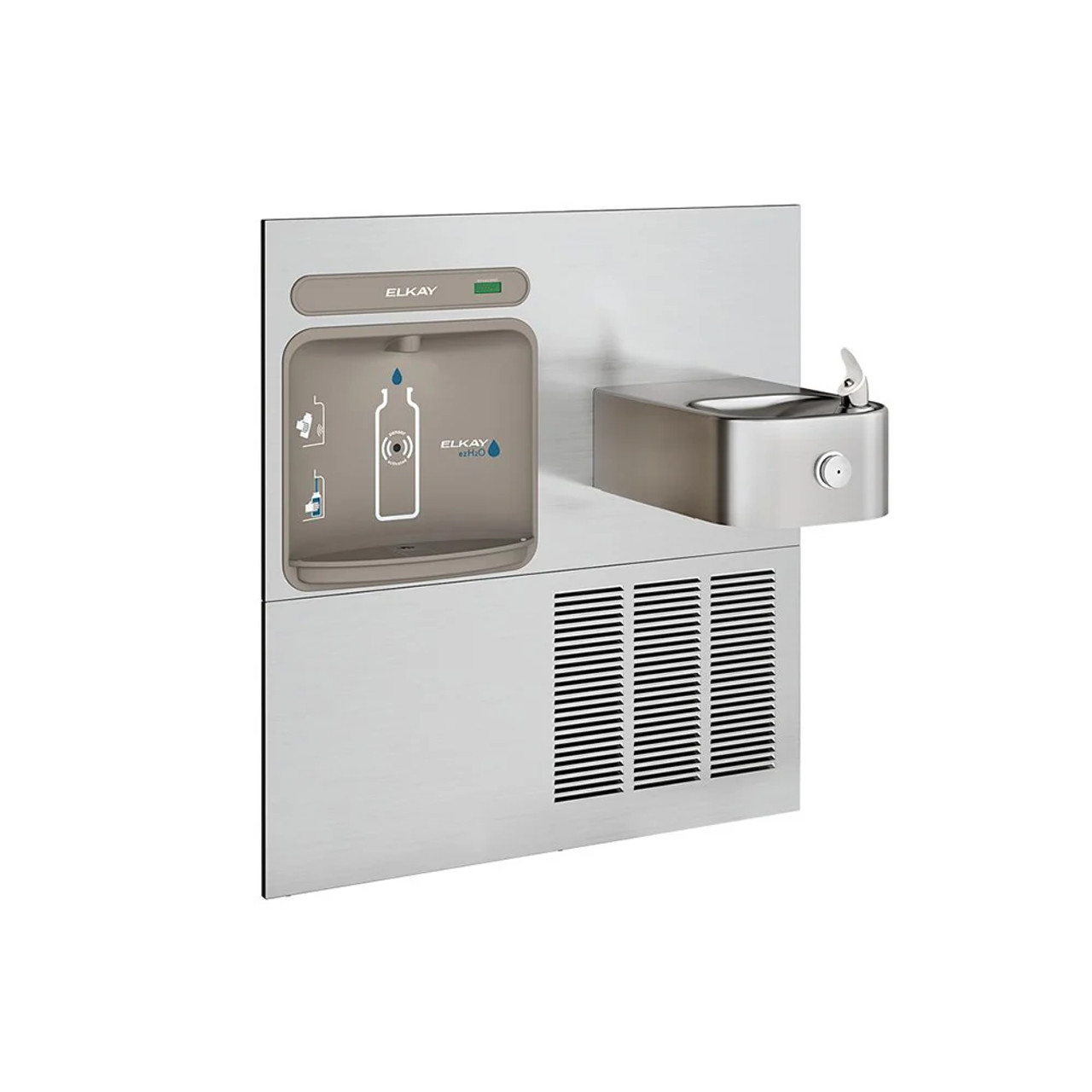 Elkay EZWS-ERFP8-RF Bottle Filling Station w/ Drinking Fountain - Non-Filtered - Chicken Pieces