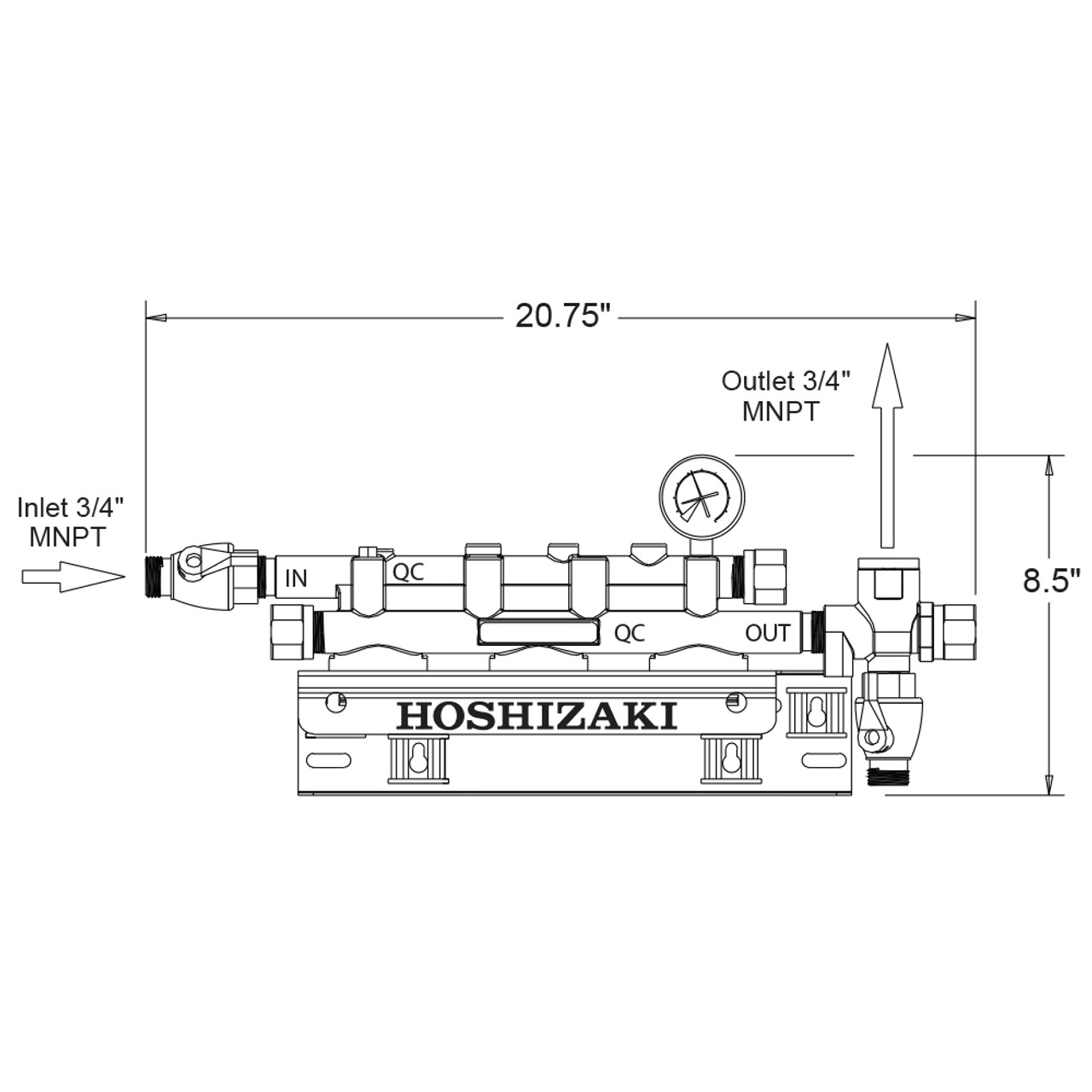 Hoshizaki H9320-53 Triple Primary Water Filter Cartridge Assembly - Chicken Pieces