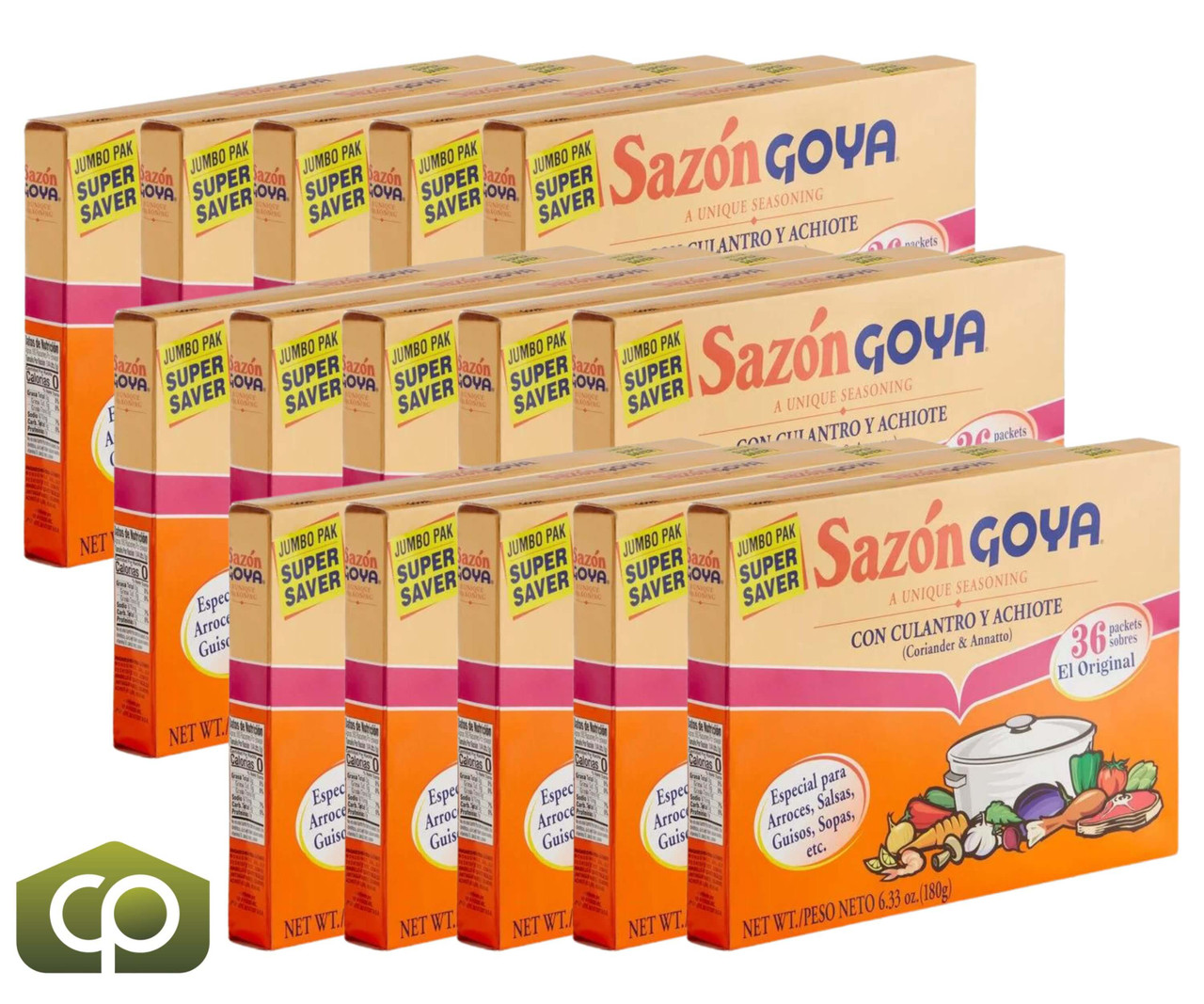 Goya 6.33 oz. Sazon Seasoning Packets - 36/Box (15/Case) - Flavorful Blend - Chicken Pieces