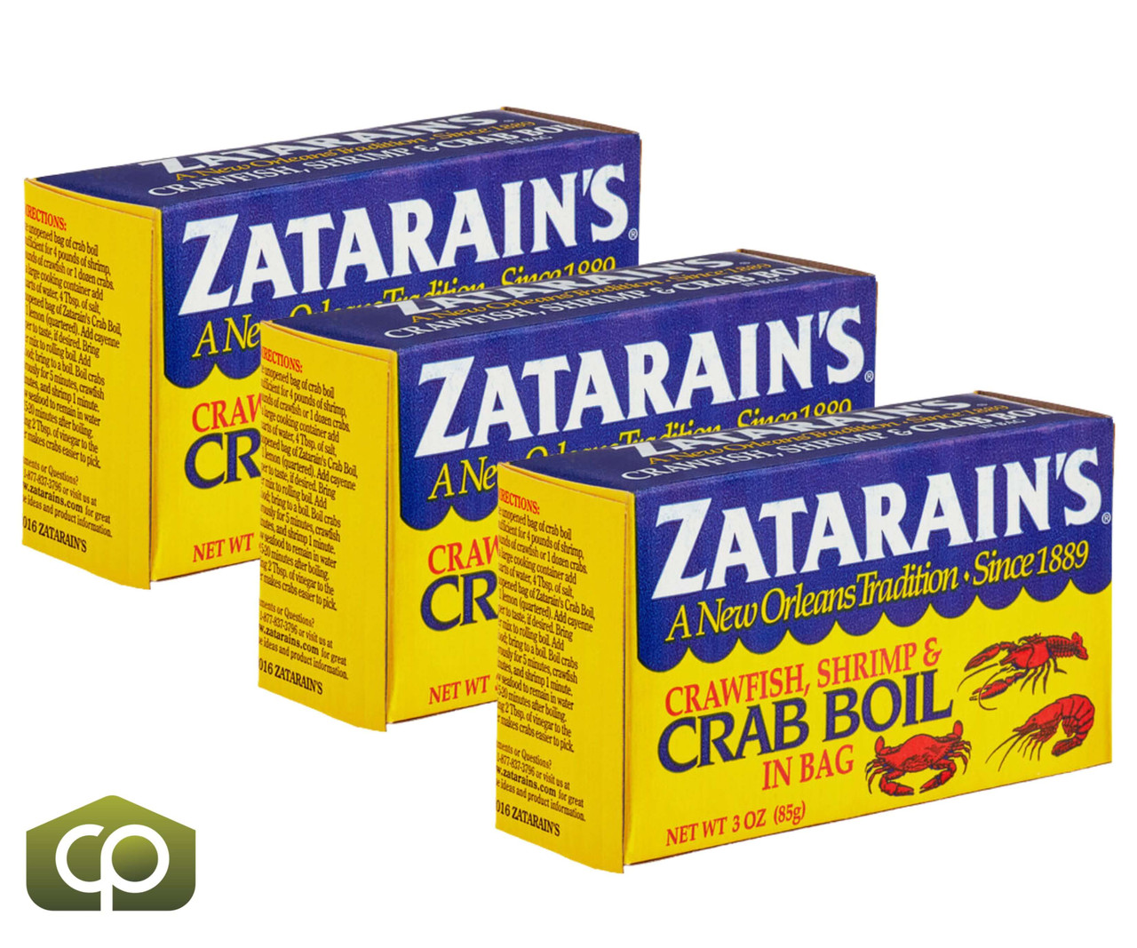 Zatarain's 3 oz. Dry Crab Boil Mix - 6/Case/pack of 3 Authentic Flavor - Chicken Pieces