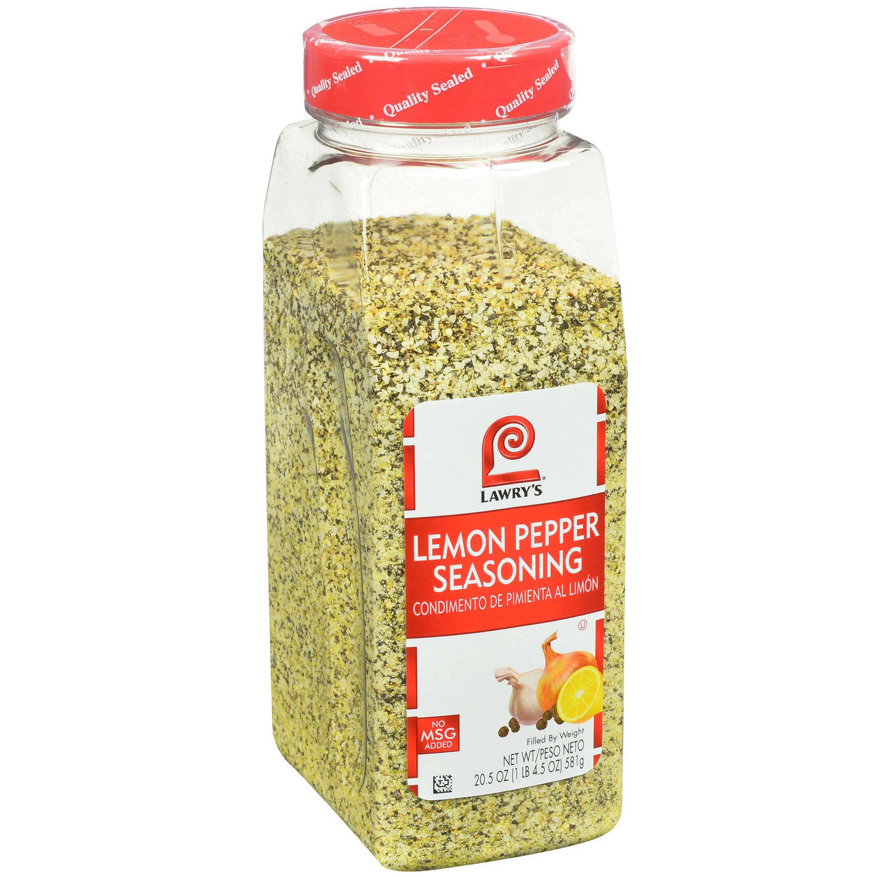 Lawry's 20.5 oz.  (6/Case) Lemon Pepper Seasoning - Zesty Blend of Black Pepper - Chicken Pieces