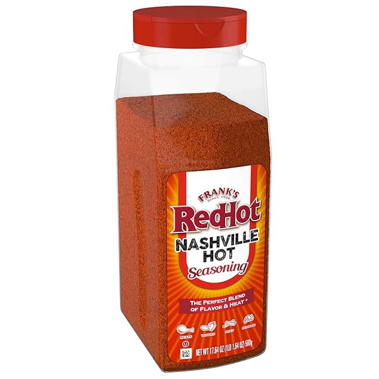 Frank's RedHot Nashville Hot Seasoning, 17.64 oz. - 6/Case - Fiery Flavor - Chicken Pieces