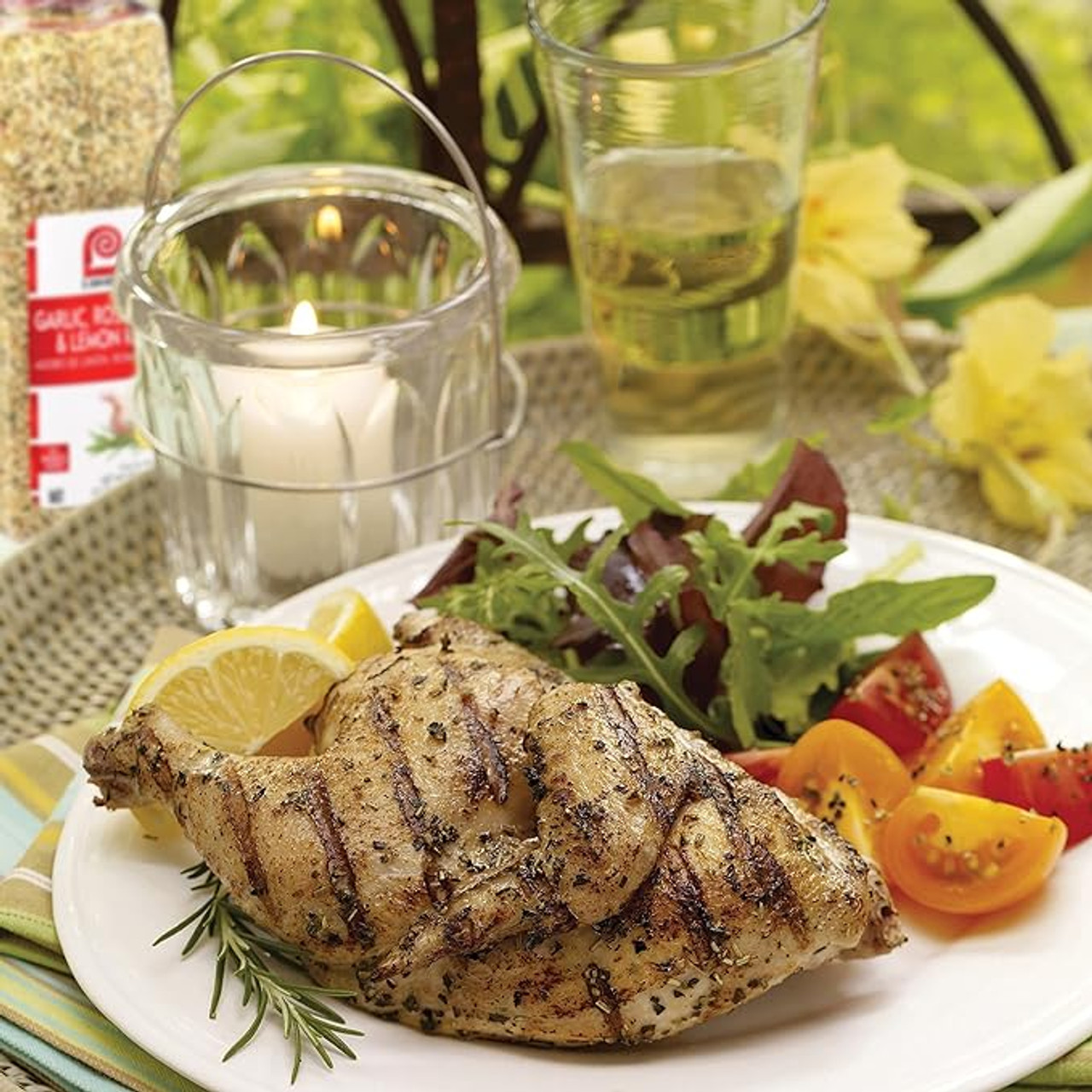 Lawry's Garlic, Rosemary, and Lemon Rub, 22 oz. - 6/Case Bold Flavor for Grilled - Chicken Pieces