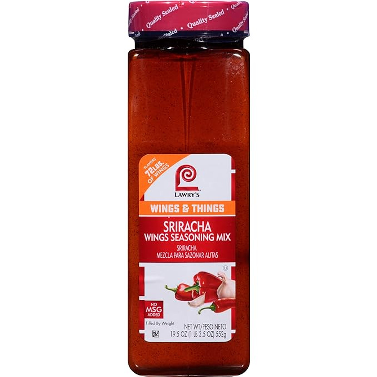 Lawry's Sriracha Wing Seasoning Mix, 19.5 oz. - 6/Case - Spicy Flavor - Chicken Pieces