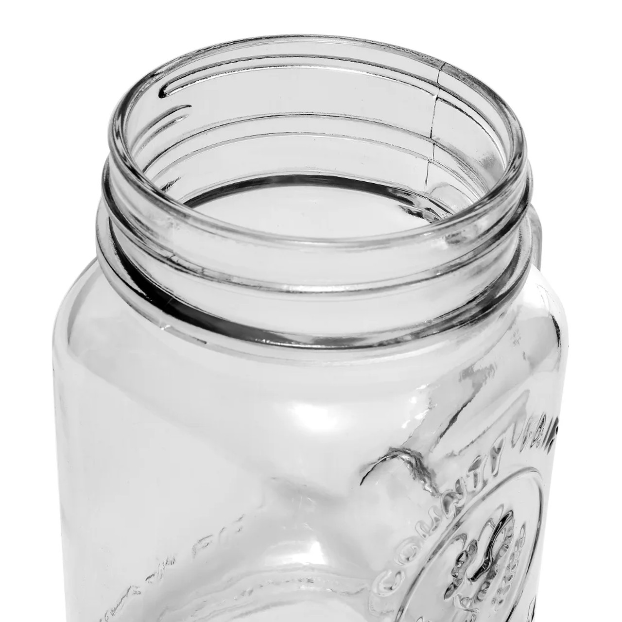 Libbey 97085 16 1/2 oz County Fair Drinking Jar, Clear Glass 12/Case - Chicken Pieces