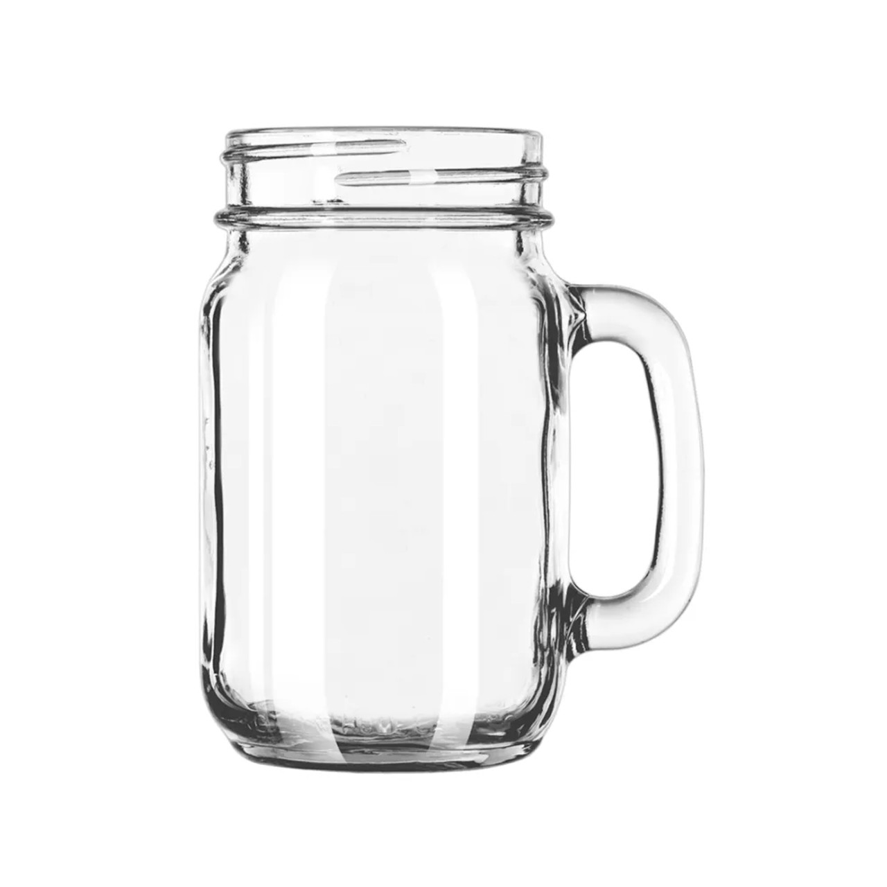 Libbey 97084 16 1/2 oz County Fair Plain Panel Drinking Jar with Handle(12/Case) - Chicken Pieces