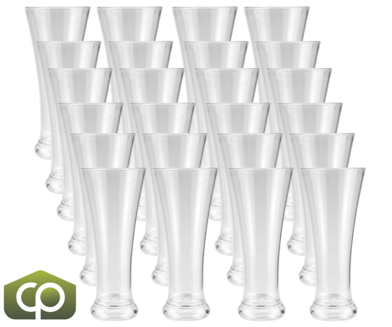 GET P-12-1-CL 12 oz Clear Plastic Pilsner Glass - Durable SAN (24/Case) - Chicken Pieces